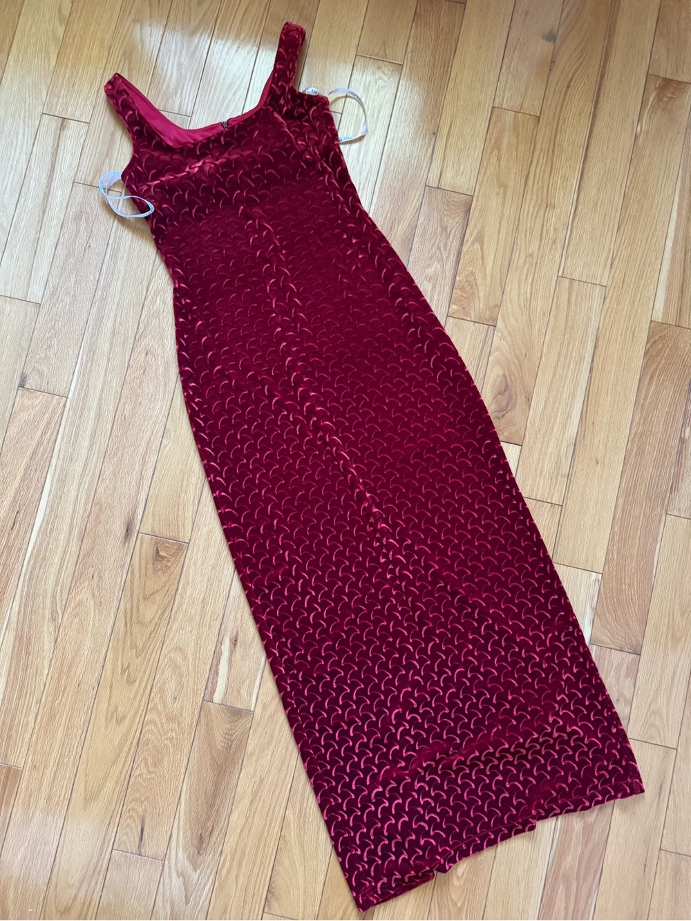Vintage Red Velvet Maxi Dress